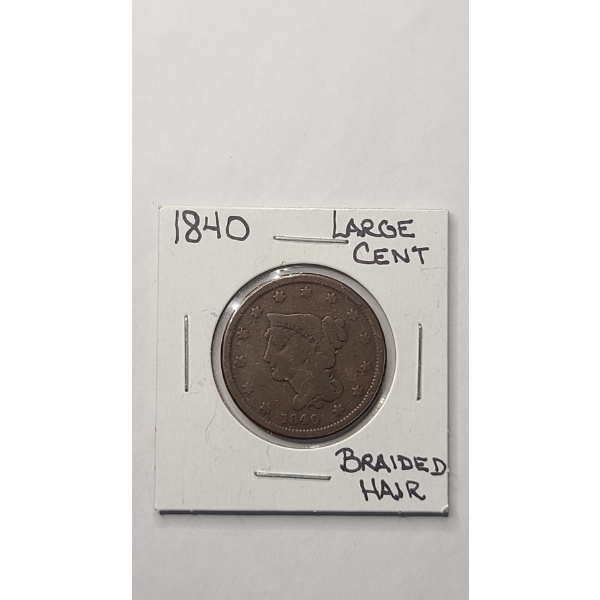 United States 1840 Braided Hair Large Cent