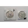 Image 1 : 1951 & 1952-D 90% Silver Franklin Half Dollars - AU Condition