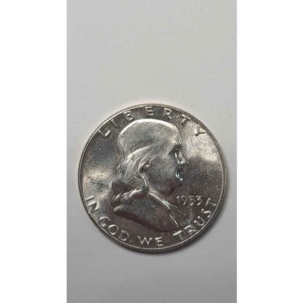 United States 1953 90% Silver Franklin Half Dollar - Mint Condition