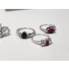 Image 5 : x6 Gorgeous Sterling Silver Rings w/ Assorted Colored Stones TW: 18.5g