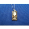 Image 2 : JFK 2 Gram .999 Fine Silver Bar on 18" Sterling Silver Chain TW: 2.6g