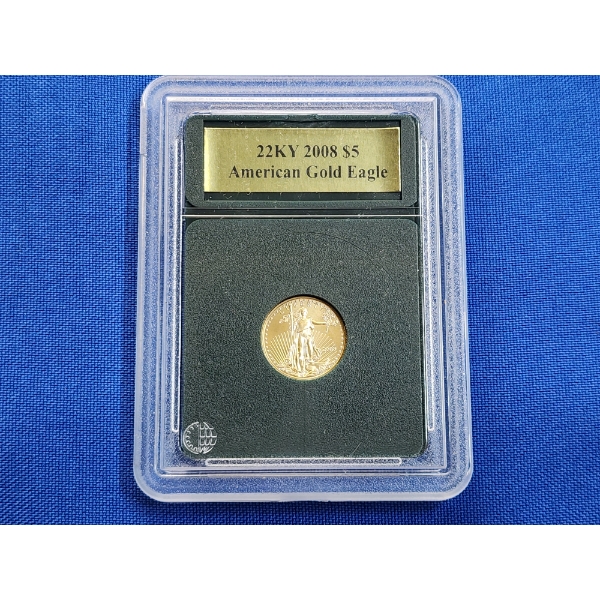 2008 U.S. $5 Gold Eagle 1/10th oz Fine Gold Coin 
