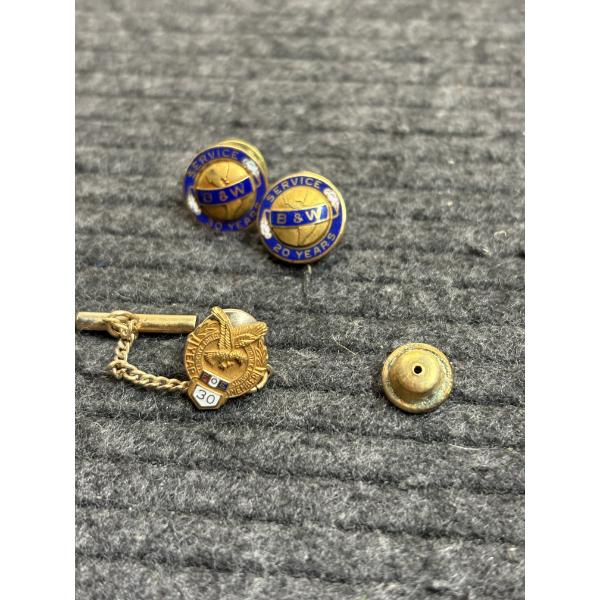 Two 10K Pins - One Gold Filled Pin - 12.9 Grams Total