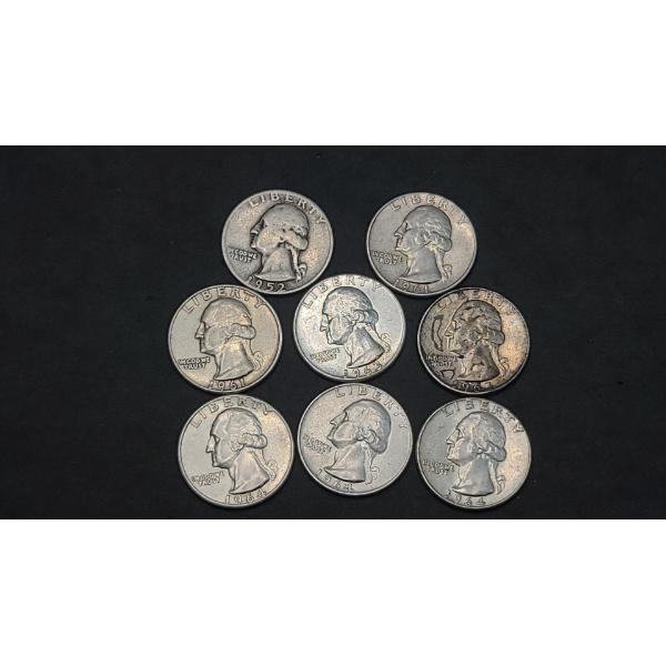 Assorted Years & Mint Marks 90% Silver Washington Head Quarters - Face Value: $2.00