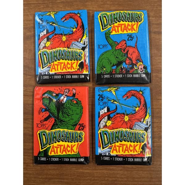 4 - 1988 Unopened Wax Packs Of Dinosaurs Attack - Mint Condition