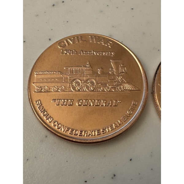 Rare Civil War The General Famous Confederate Steam Engine - .999 Fine Copper Troy Ounce - Mint