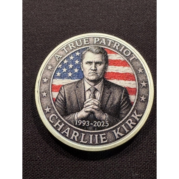 Charlie Kirk "A True Patriot" 1993-2025 Memorial Challenge Coin - Mint Condition