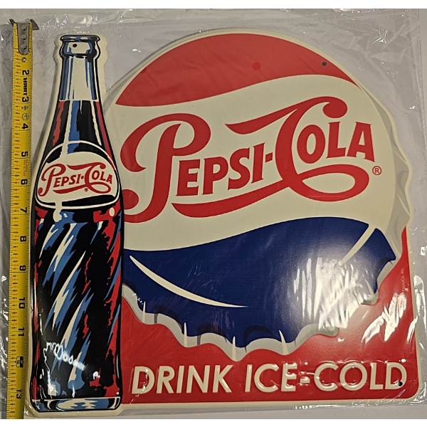 Pepsi -Cola Drink Ice-Cold 13 1/2" x 14" Metal Sign - Brand New In The Package