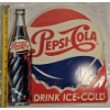 Image 1 : Pepsi -Cola Drink Ice-Cold 13 1/2" x 14" Metal Sign - Brand New In The Package