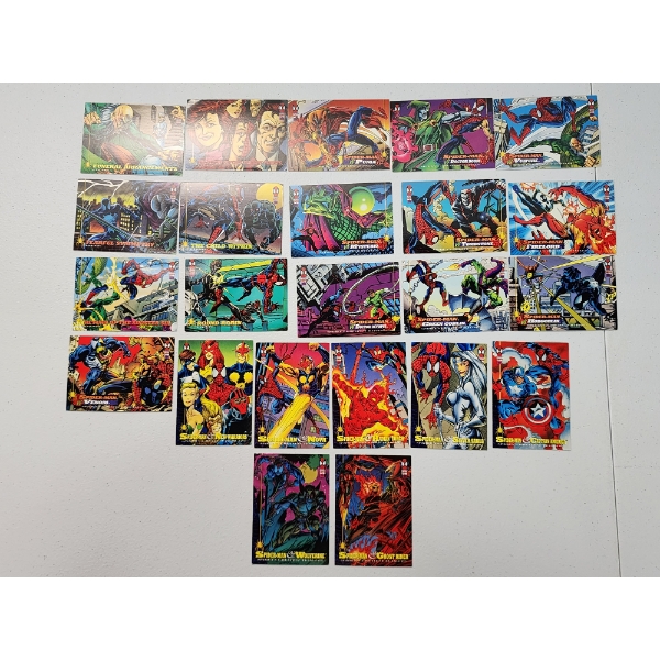 Over 20 Assorted 1994 Fleer Marvel Spiderman Trading Cards - Mint/Near Mint