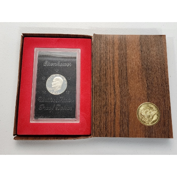 1971-S 40% Silver Eisenhower Proof Dollar - U.S. Mint Brown Ike Box