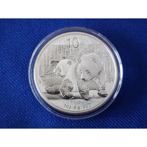 2010 China Panda 1 Troy Ounce .999 Fine Silver Coin - Mint Condition