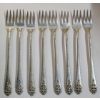 Image 2 : (8) Queen's Lace Sterling Silver Cocktail Forks By International Silver - Weight: 137.6g