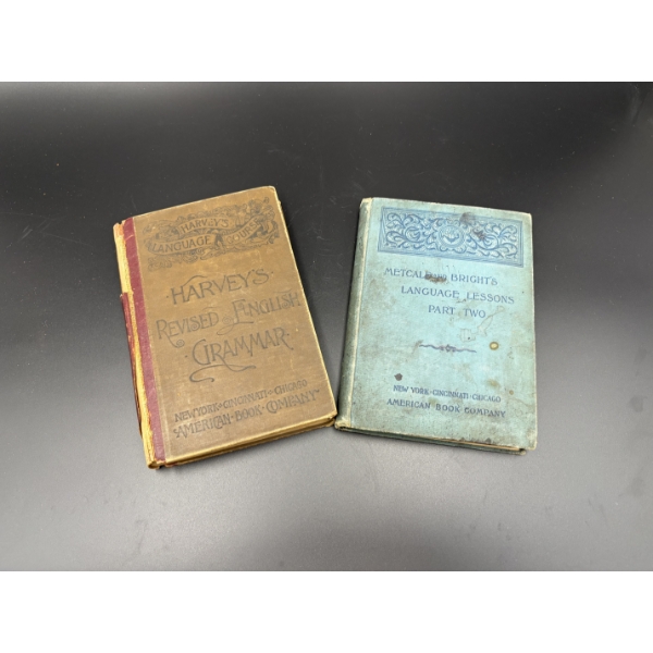 1800's Books - Harvey's Revised English Grammar - American Book Co. - Spine Tearing 