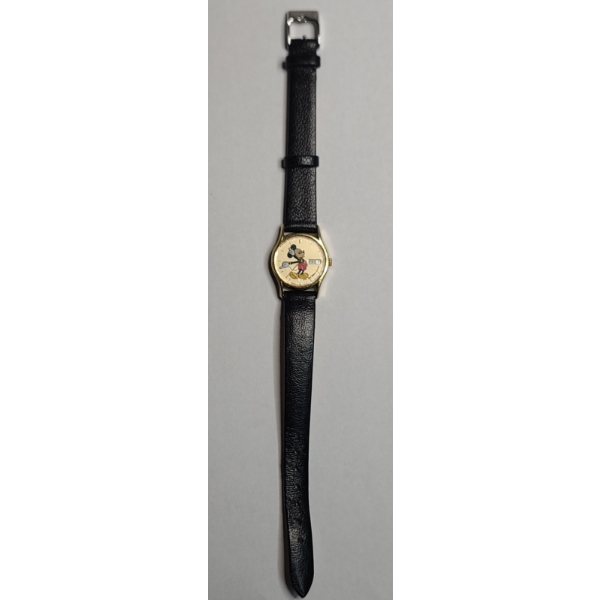 Vintage Seiko Disney Mickey Mouse Quartz Watch With Leather Band And Japan Movement