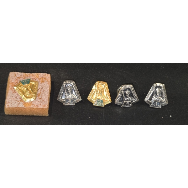 Five Vintage 1/2'' Skillful Driver Hat Or Lapel Pins In Great Condition