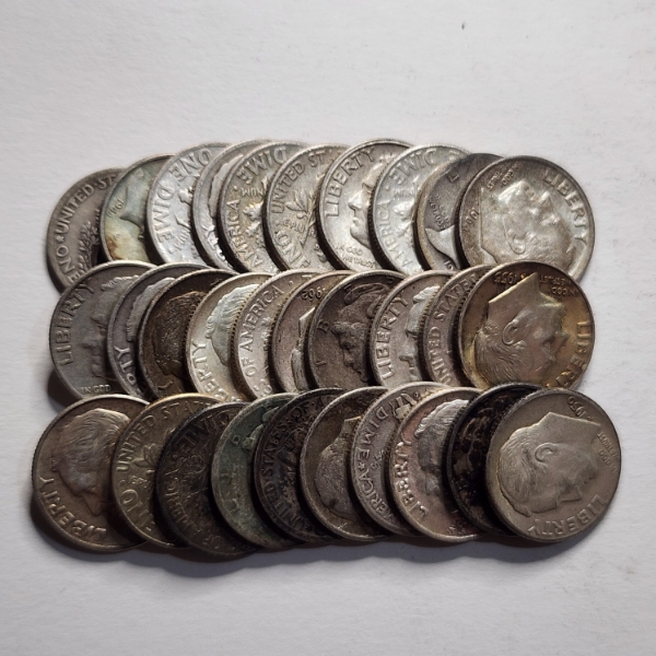 $3.00 Face Value in Assorted 90% Silver United States Dimes Ft. Mercury & Roosevelt Dimes