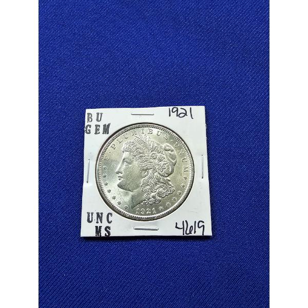 1921 Morgan Silver Dollar - Brilliant Uncirculated GEM - Mint State, Beautiful Coin!