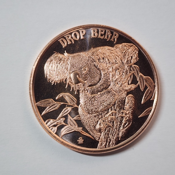 Drop Bear 1 ADVP oz .999 Fine Copper Round