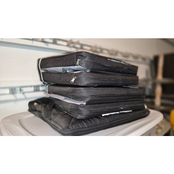 PICKUP IN NORTHFIELD - Group Of Portable Leather Seat Cushions As Shown - See Pics 