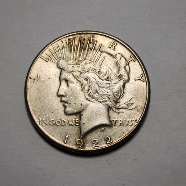 1922-S Silver Peace Dollar - 90% Silver U.S. Coin