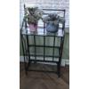 Image 1 : PICKUP IN NORTHFIELD - Glass Top Plant Stand With Live African Violets Included - See Pics 