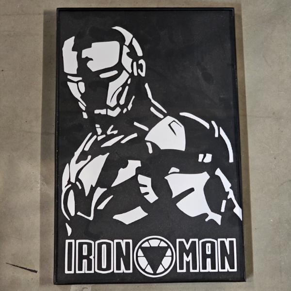 Marvel Iron Man Minimalist Framed Glass Art (17x11")