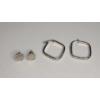 Image 1 : Sterling Silver Replica Buffalo Nickel Stud Earrings & Sterling Silver Hoop Earrings - Weight: 4.3g