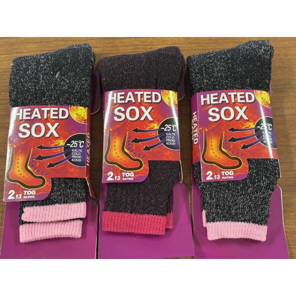 	3 Pairs Of Women's Size 9-11 Thermal Heated Sox Socks - Brand New In The Package		

