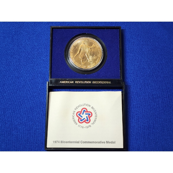 American Revolution Bicentennial Medal with Display Case - John Adams 1st Continental Congress  