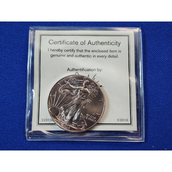 2018 American Silver Eagle - Nice Subtle Purple Toning - 1 oz .999 Fine Silver with GovMint CoA
