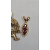 Image 3 : 14K Yellow Gold Tasmanian Devil Charm Pendant & 14K Yellow Gold Ruby Pendant - Total Weight: 2.6g
