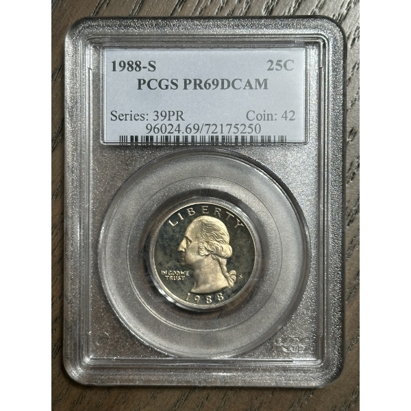 PCGS PR69 DCAM 1988-S Washington Quarter