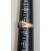 Image 4 : 10K Gold Ring With Beautiful Blue Center Stone & Clear Side Stones 2.9 Grams