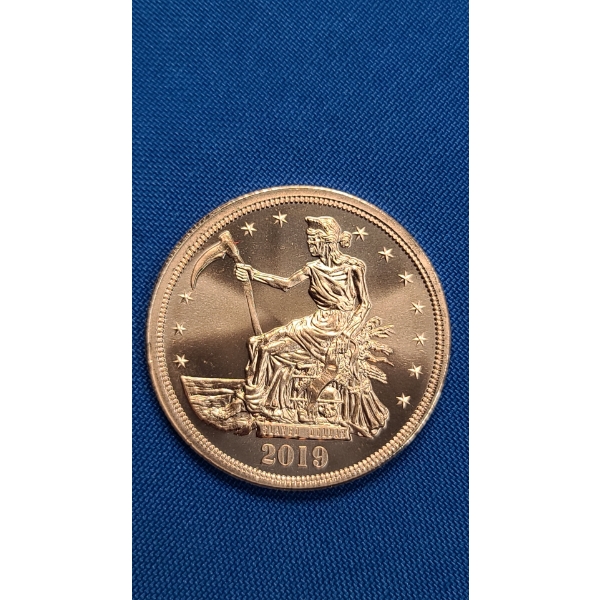 Zombucks 1 ADVP oz .999 Fine Copper Round - 2019 Slayed Dollar