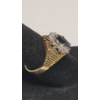 Image 3 : Vintage 14K Gold Plumb Cocktail Ring Marquise-cut Blue Sapphire & Diamonds - Size 6.5 - Weight: 5.4g