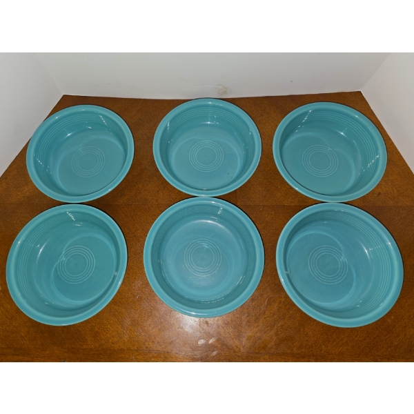 Set of 6 Turquois Fiesta Ware 7" Bowls