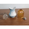 Image 1 : Vintage Glassware Including Viking Glass Amber Diamond Point Glimmer Fairy Lamp