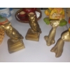 Image 4 : 4 Pcs Brass Figures - 2 Owl Brass Bookends, 2 Oriental Brass Cats 