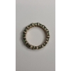 Image 4 : Tests As 14K Yellow Gold Wide Band Ring With Green Gemstones - Size 6 - Weight: 4.8g