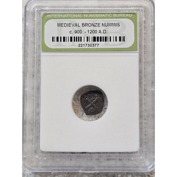 Medieval Bronze Nummis (900-1200 A.D.) in Slabbed Case by International Numismatic Bureau