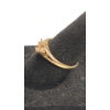 Image 3 : Vintage 14K Yellow Gold Plumb Engagement Ring With Accent Diamonds - Size 6 - Weight: 1.9g