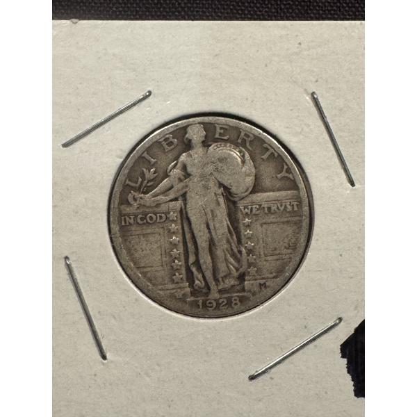 Incredible 1928 United States Standing Liberty Silver Quarter
