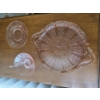 Image 1 : PICKUP IN CANTON - Pink Flamingo Colored Depression Glass Platter, Plate, And Gravy Server  