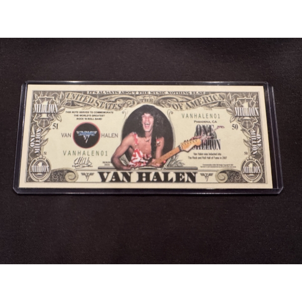 2021 Van Halen One Million Dollar Bill Rock and Roll Hall of Fame - Mint Condition