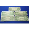 Image 12 : x5 United States $1 Blue Seal Silver Certificates FV: $5.00