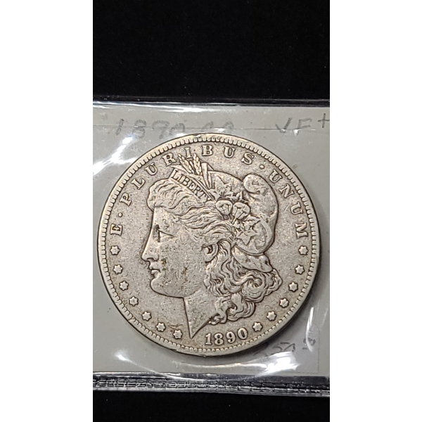 1890-CC Morgan Silver Dollar - Like Very Fine Condition - 90% Silver US Carson City Coin