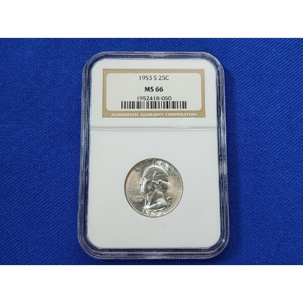 NGC MS 66 1953-S Silver Washington Quarter