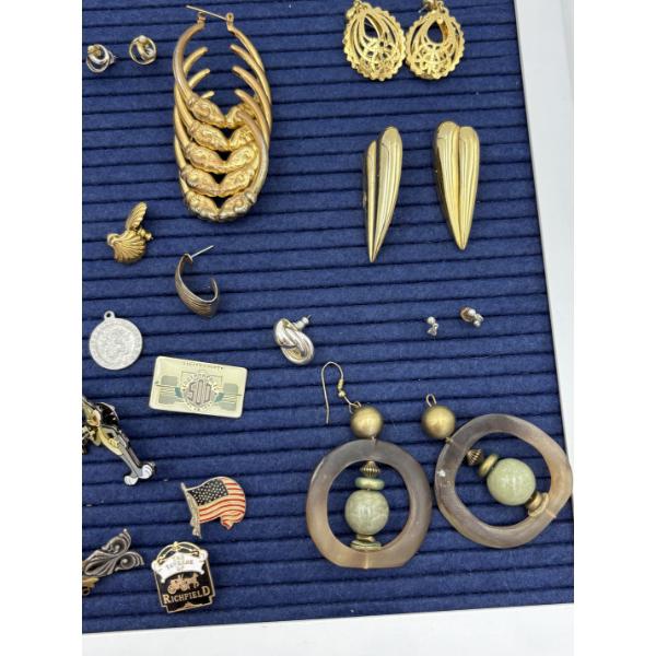 Tons of Costume Jewelry - Pins (mostly no backs) - Keychains - Earrings (some with no matches) 
