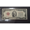 Image 1 : U.S. VINTAGE CURRENCY -  TWO DOLLAR RED SEAL 1928-G UNITED STATES NOTE - VF / XF  CONDITION